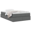 vidaXL Postel s úložným prostorem a matrací Tmavo šedá 120 x 190 cm