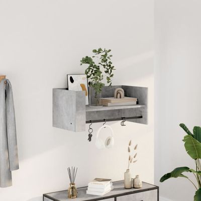 vidaXL Nástenná polica betónovo sivá 70,5x35x30,5 cm kompozitné drevo