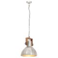 vidaXL Industriálna závesná lampa 25 W strieborná 30 cm okrúhla E27