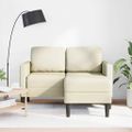 VidaXL 2-miestna pohovka s chaise krémová v tvare L z umelej kože