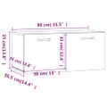 vidaXL Nástenná skrinka biela 80x35x36,5 cm spracované drevo