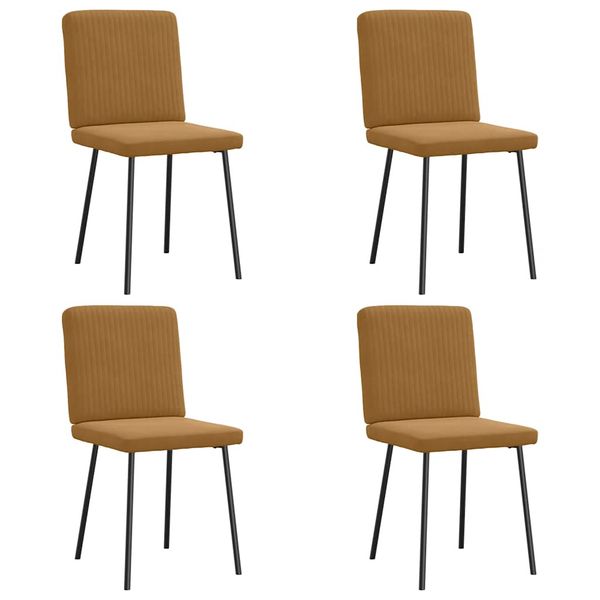vidaXL Jedálenské stoličky 4 ks hnedé zamatové