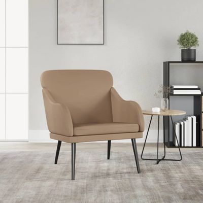 vidaXL Kreslo kapučínové 63x76x80 cm umelá koža