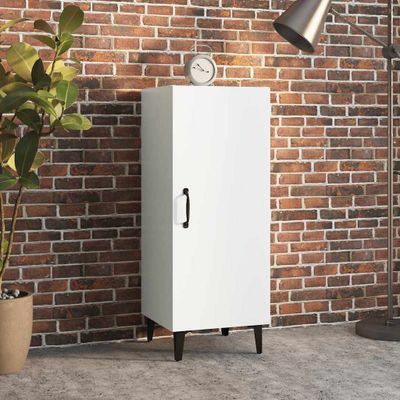 vidaXL Komoda biela 34,5x34x90 cm spracované drevo