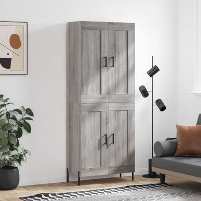 vidaXL Vysoká skrinka sivý dub sonoma 69,5x34x180 cm spracované drevo