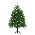 vidaXL Vianočný stromček s 150 LED-i so stojanom Zelená 120 cm PE