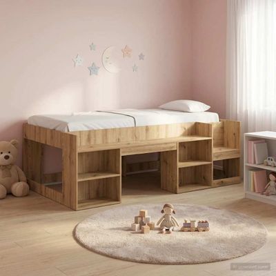 vidaXL Detská posteľová konštrukcia so skladovaním Dub artisan