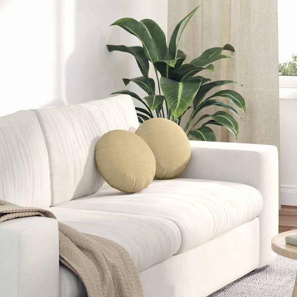 vidaXL Vankúše na sedenie 2 pcs Šedá zelená Ø30 x 13 cm