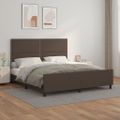 vidaXL Posteľný rám s čelom hnedý 180x200 cm umelá koža