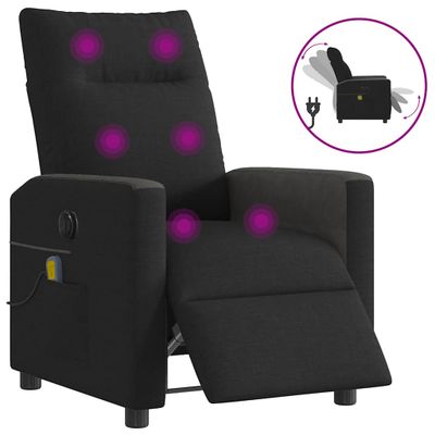 vidaXL Elektrické masážne kreslo čierne látka