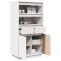 vidaXL Vysoká skrinka biela 60x40x116,5 cm masívna borovica