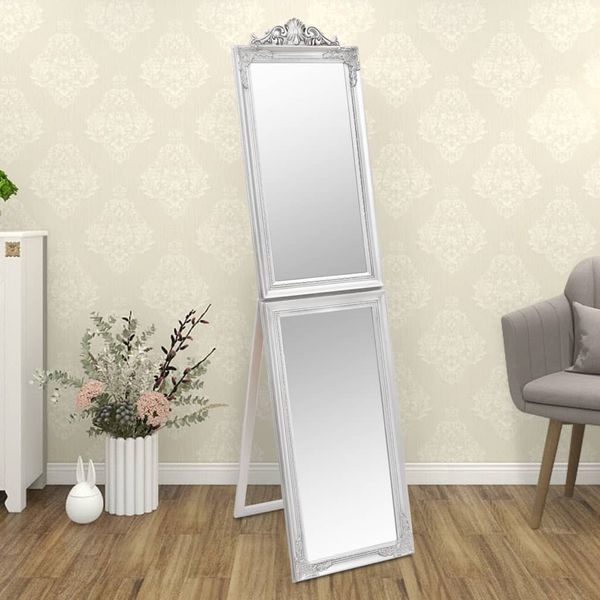 vidaXL Voľne stojace zrkadlo strieborné 40x160 cm