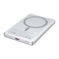 BWOO aluminium magnetic power bank P75 PD 20W 5000 mAh with digital display and USB-C port silver