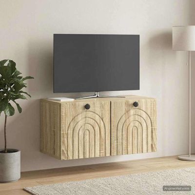 vidaXL Nástenná TV skrinka Nástenný Dub sonoma 59,5 x 31 x 30 cm