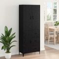 vidaXL Highboard Čierny dub 69,5 x 34 x 180 cm Kompozitné drevo
