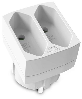 NEDIS sieťový rozbočovač/ 2x zásuvka typu C (bez kolíka)/ 250 V AC 50/60 Hz/ 2,5 A/ 1100 W/ biely Rozbočovač zásuvky, typ F na 2× typ C, 250 V, 2,5 A, 1100 W, biely
