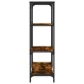 vidaXL Knižnica dymový dub 81x36x115 cm kompozitné drevo a oceľ