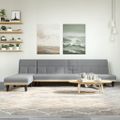 vidaXL Pohovka v tvare L bledosivá 255x140x70 cm látka