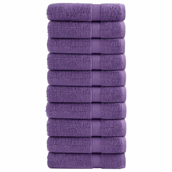 vidaXL Prémiové uteráky na ruky SOLUND 10ks fialové 50x100 cm 600 g/m2