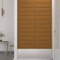 vidaXL Nástenné panely 12 ks hnedé 60x15 cm zamat 1,08 m²