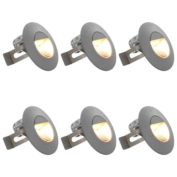 vidaXL Vonkajšie nástenné LED svetlá 6 ks, 2 W, strieborné, okrúhle