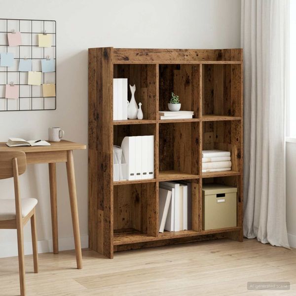 vidaXL Knižnica Staré drevo 87,5 x 30 x 111 cm Kompozitné drevo