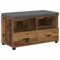 vidaXL Predsieňová lavica Staré drevo 80 x 38 x 46 cm
