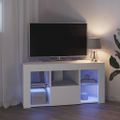 vidaXL Rohový LED TV kabinet 100 x 40 x 50 cm Biela Kompozitné drevo