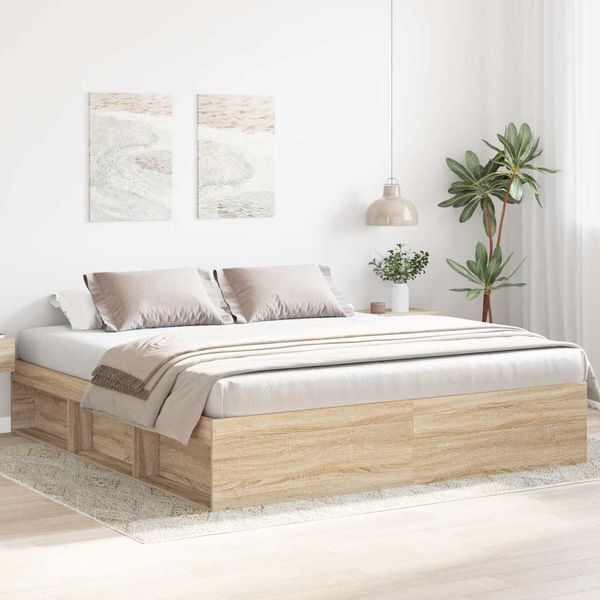 vidaXL Rám postele dub sonoma 180x200 cm Super King Size