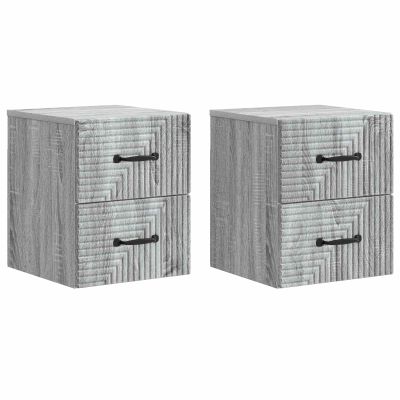 vidaXL Nástenná nočná skrinka 2 pcs Sivá sonoma 34,5 x 33 x 40 cm