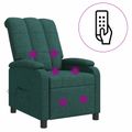 vidaXL Masážne relaxačné kreslo Tmavozelená Látka