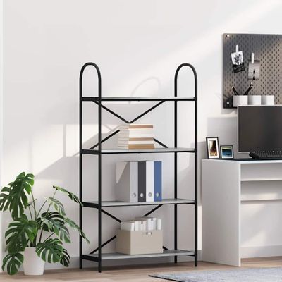 vidaXL Regál na knihy Sivý Sonoma 80 x 30 x 146 cm Kompozitné drevo