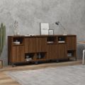 vidaXL Komody 3 ks hnedý dub 60x35x70 cm kompozitné drevo