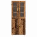 vidaXL Highboard 2 ks Staré drevo 69,5 x 34 x 180 cm Kompozitné drevo