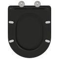 vidaXL WC sedadlo Čierna 47 x 36 x 3,4 cm Duroplast