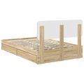 vidaXL Úložná posteľ Sonoma dub 135 x 190 cm Kompozitné drevo
