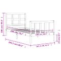 vidaXL Rám postele s čelom sivý 100x200 cm masívne drevo