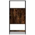 vidaXL Vysoká skrinka dymový dub 68x35x139 cm kompozitné drevo+kov