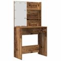 VidaXL súprava toaletného stolíka s LED diódou Old Wood