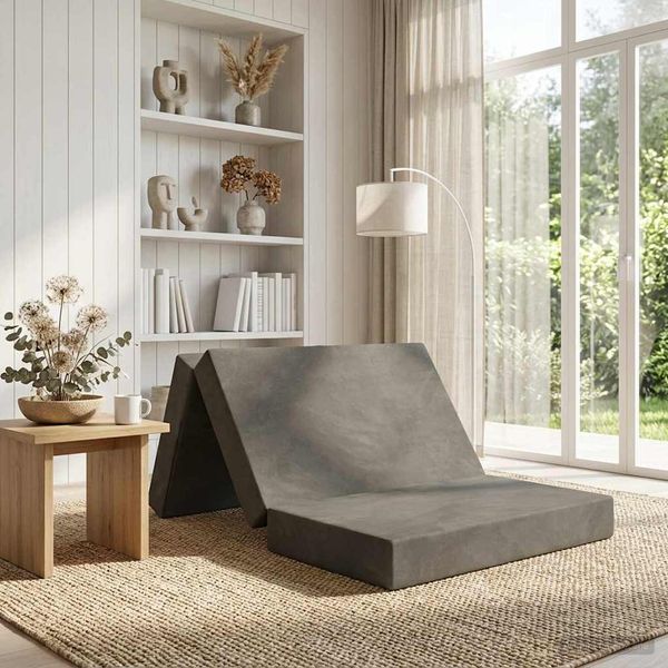 vidaXL Skladacia pohovka na spaní 80 x 67 x 45 cm Svetlosivá