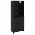 vidaXL Highboard Čierny dub 69,5 x 34 x 180 cm Kompozitné drevo