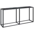 vidaXL Konzolový stolík čierny mramor 160x35x75,5 cm tvrdené sklo