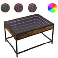 vidaXL Konferenčný stolík s nekonečnými LED dymový dub 70x50x41 cm