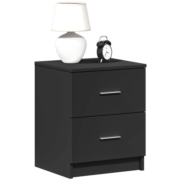 vidaXL Nočné stolíky 2 ks s 2 zásuvkami čierne 40x36x50 cm