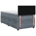vidaXL Posteľ s boxspringom a matracom a LED Tmavosivá 90 x 190 cm