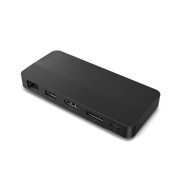 Lenovo USB-C Dual Display Travel Dock (w/ adapter) Dokovací stanice, USB-C, dual 4K displeje, 7 portu, HDMI 2.1, DP 1.4, Gigabit Ethernet, 100W PD, 66% recyklát