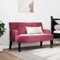 vidaXL Chesterfield lavica Víno červené 112 x 65,5 x 75 cm Zamat