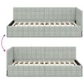 vidaXL Rohový rám postele Svetlosivá 90 cm x 200 cm Zamat