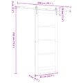 vidaXL Posuvné dvere 83 x 202 cm Borovicový masív Biela a čierna
