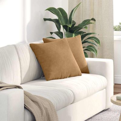 vidaXL Vankúše na pohovku 2 pcs Hnedá 45 x 45 cm Kordúrová tkanina